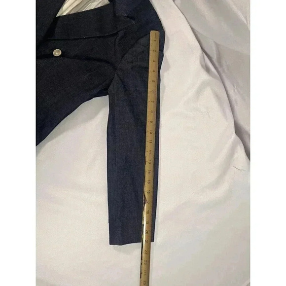 OLIVIA PALERMO Chelsea 28 Denim Blazer Size M - Picture 7 of 7